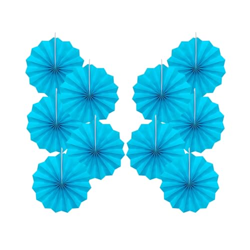 Blue Hanging Paper Fans 8in Hanging Paper Fans DIY Set