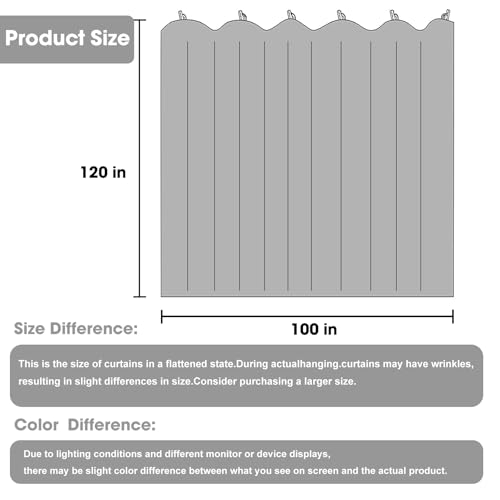 Room Divider Blackout Curtain Track Curtains Wall Dividers Panels Screen for Living Rooms Bedroom Office Privacy Partition Separation