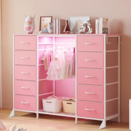55"W Dresser with Hanging Rack