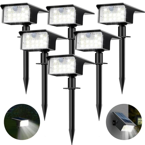 6 Pack 62 LED Solar Spot Lights Outdoor Motion Sensor with 3 Modes (6 Count)