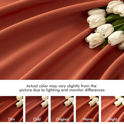 Fall Burnt Orange Back Tab Blackout Curtains 52"x120" Length 2 Panel (2 Count)