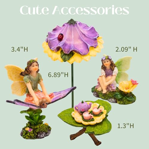 Fairies for Fairy Garden Accessories Outdoor Kit (8 Count)