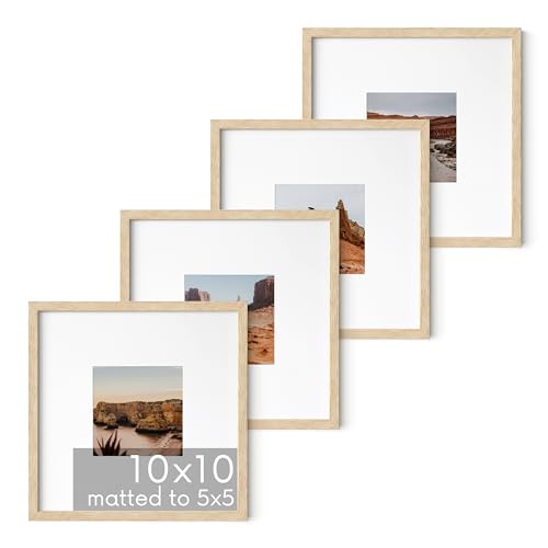 Beige Oak Wood 10x10 Picture Frames (4 Count)