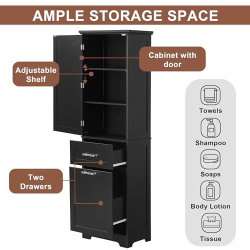 Bathroom Cabinet with Drawers and Doors