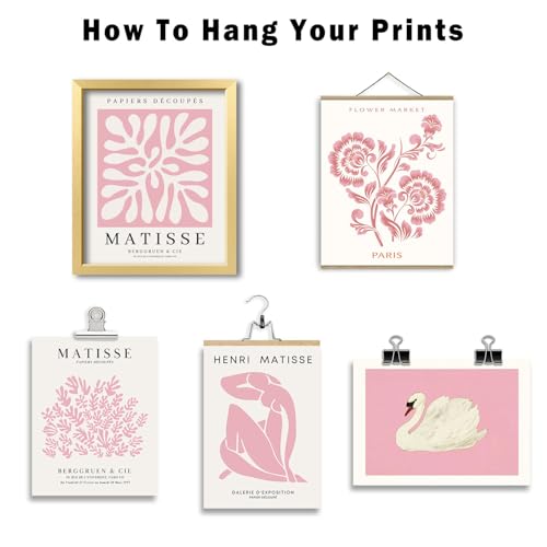 16 PCS Pink Wall Art Decor (16 Count)