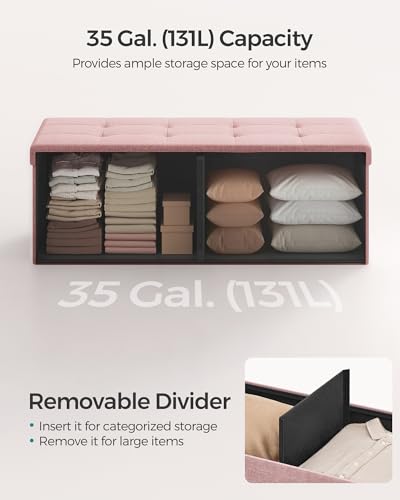 43.3 Inches Folding Storage Ottoman Bench