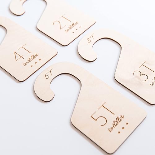 Loft Toddler Closet Dividers Durable Birch Kids Closet Organizer Timeless Etched Design for 2T (4 Count)