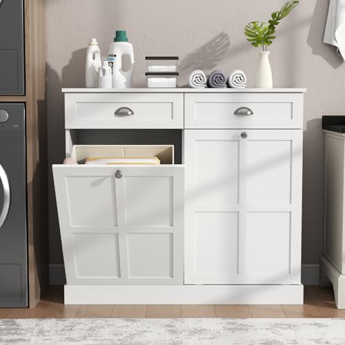 Double Tilt Out Laundry Hamper Cabinet