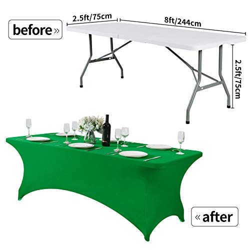 Spandex Table Cover for 8FT or 4ft or 6ft Table Universal Fitted Stretch Tablecloth for Party