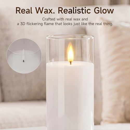 Pure White Glass Flameless Candles