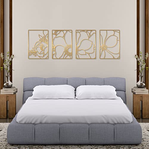 Large 4 Pack Gold Wall Art (4 Count)