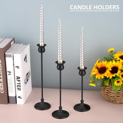 Taper Candle Holder Tall Vintage Metal Candlestick Holders Candle Stick Candelabra for Halloween Thanksgiving Christmas Holiday Wedding