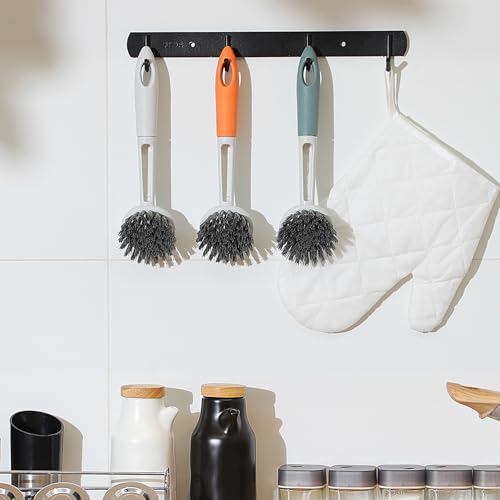 12 Pack Long Handle Dish Scrub Brush Stiff Bristles (12 Count)