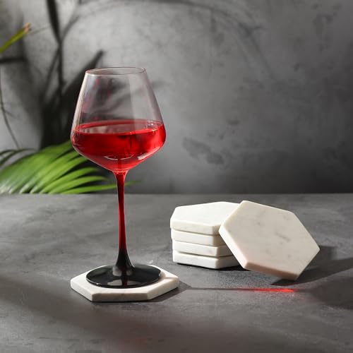 Set of 6 Hexagon Marble Coasters (25 Count)
