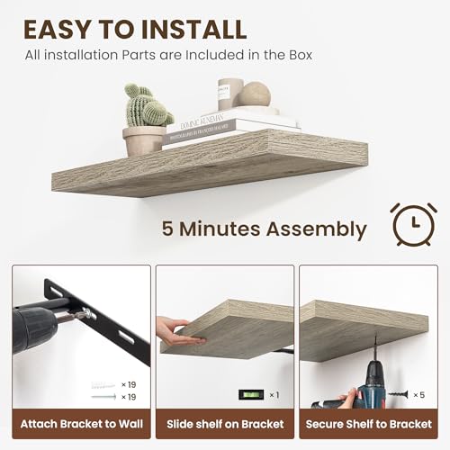 36 Inch Floating Shelves (2 Count)