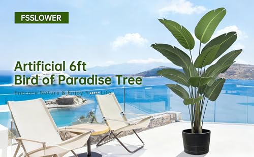 Artificial Bird of Paradise Tree 6FT 13 Thick Matte Texture Leaves