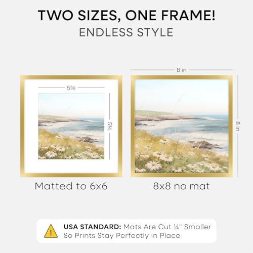 8x8 Gold Picture Frame