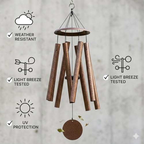 HOHIYA 50" Extra Large Outdoor Wind Chimes Deep Tone Aluminum