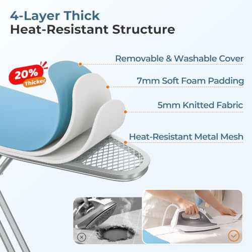 Ironing Board 43"x14" with Heavy Duty Iron Rest