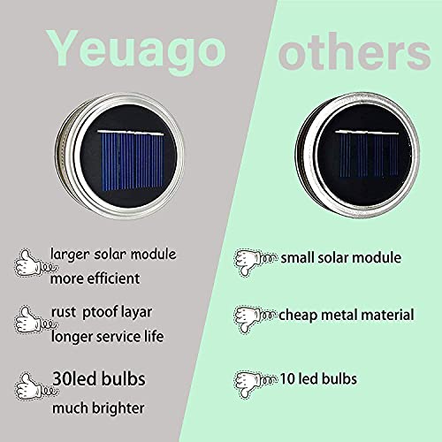Solar Mason Jar Lid Lights 12 Pack 30 LED Waterproof Outdoor Decor