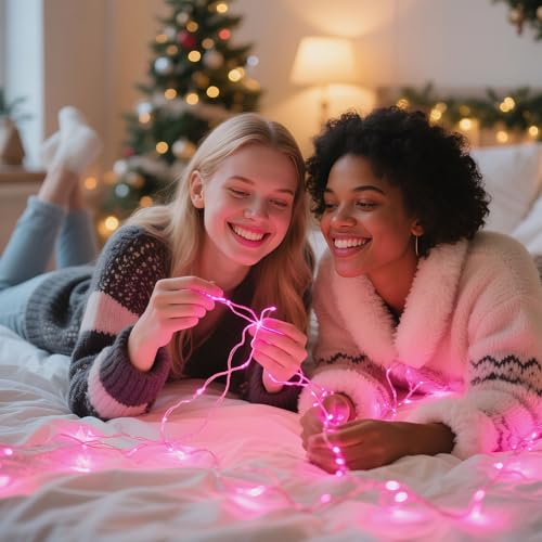 4 Pack Pink Fairy Lights Battery Operated