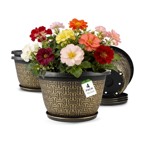 10 Inch Plant Pots (4 Count)