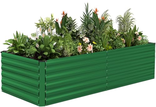 8x4x2ft Outdoor Metal Raised Garden Bed