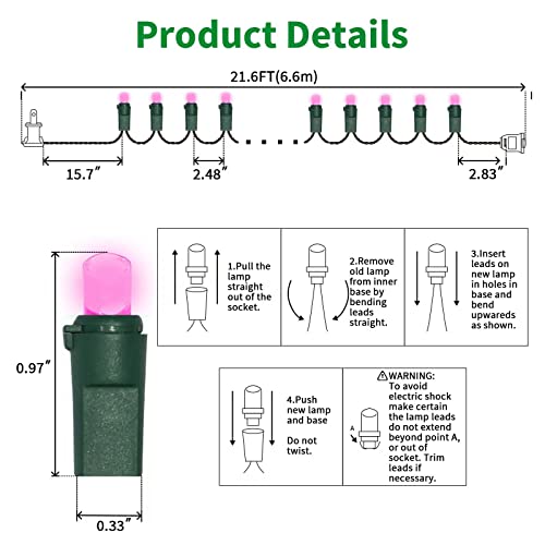 100 LED Pink Valentine Lights (100 Count)