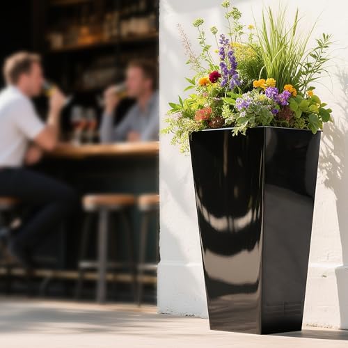 2 Pack 28" Tall Large Metal Planter (2 Count)