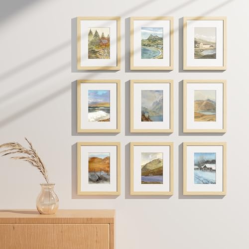 8x10 Picture Frames Set of 9 for Wall or Tabletop Display (9 Count)