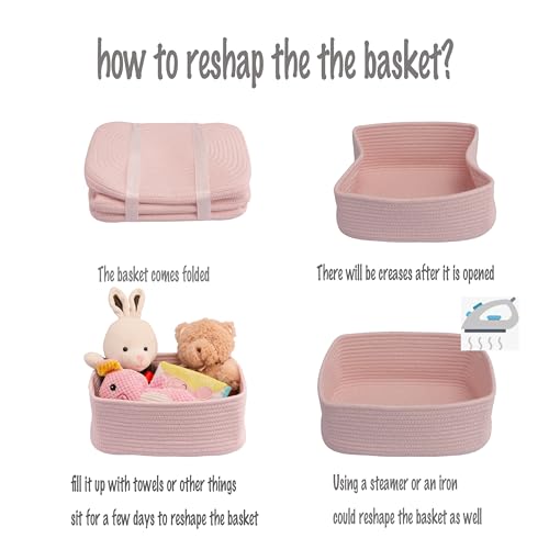 Small Woven Storage Baskets for Shelves (3 Count)