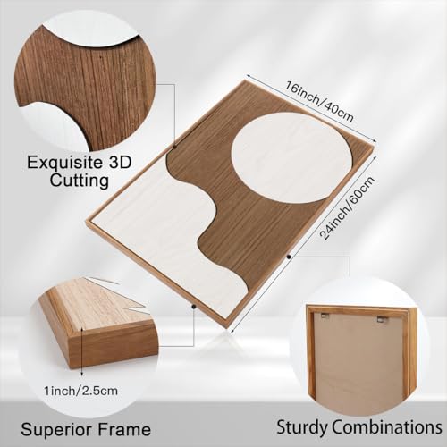 Large Abstract Brown Geometric Wall Art Set