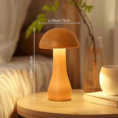 2 Pack Wooden Mushroom Lamp (2 Count)