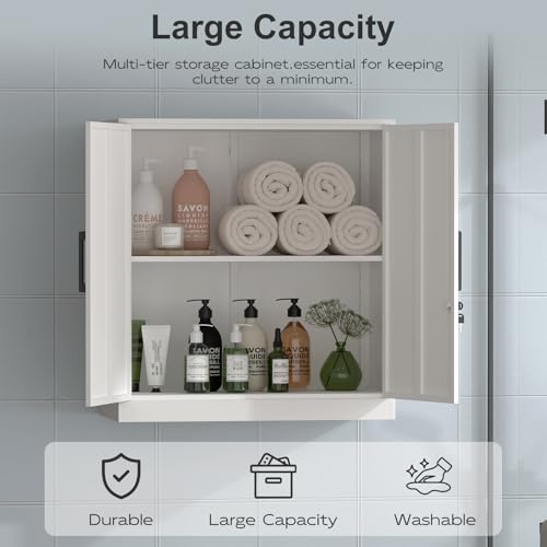 Wall Cabinet Lockable Storage Cabinets with Adjustable Shelf