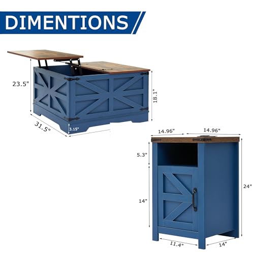 Farmhouse Coffee Table and End Table Sets of 3 (3 Count)