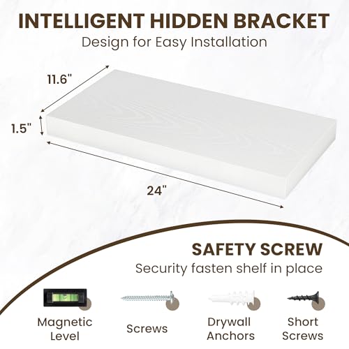 24 Inch Floating Shelves for Wall