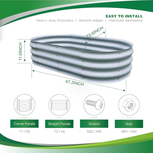 Gardmax 2 Pack Galvanized Raised Garden Bed