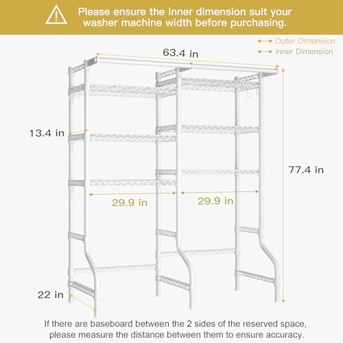 U13 Over Washer and Dryer Storage Shelves