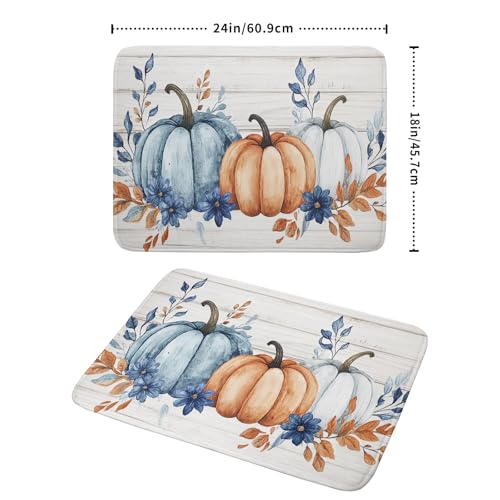 Fall Dish Drying Mat for Kitchen Counter Farmhouse Pumpkin Super Absorbent Reversible Microfiber Kitchen Countertop Protector Dishes Pad Large 18x24 inch