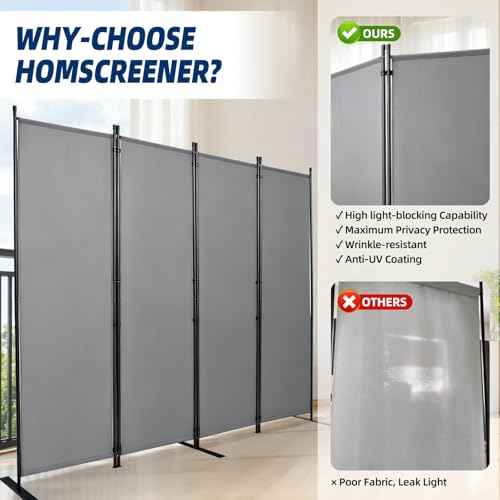 4 Panel Wide Room Divider Wall Screen for Room Separation