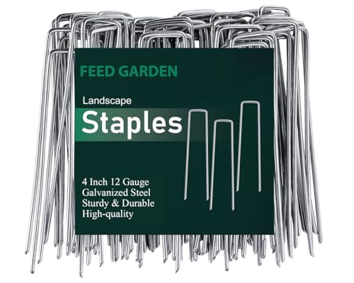 4 Inch 50 Pack Galvanized Landscape Staples 12 Gauge Anti (50 Count)