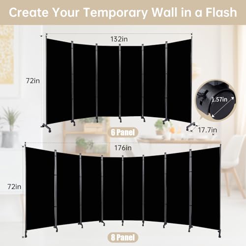 Room Divider Large 6 Panel Privacy Screen