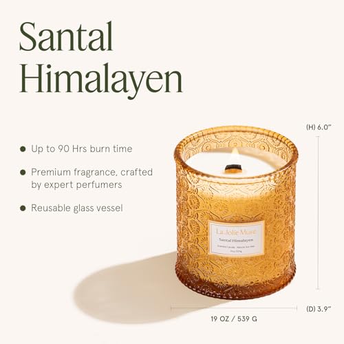 Santal Himalayen Scented Candles for Home (19 Ounce)