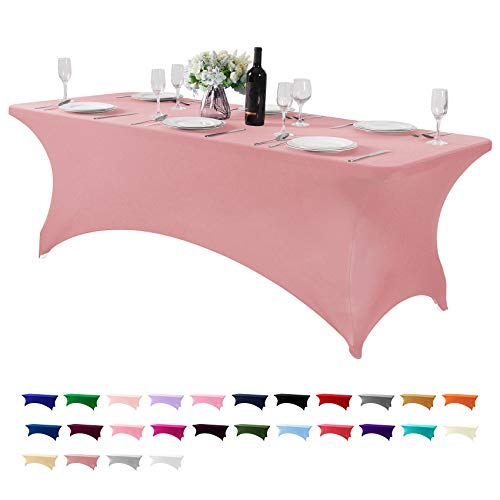 Spandex Table Cover for 8FT or 4ft or 6ft Table Universal Fitted Stretch Tablecloth for Party