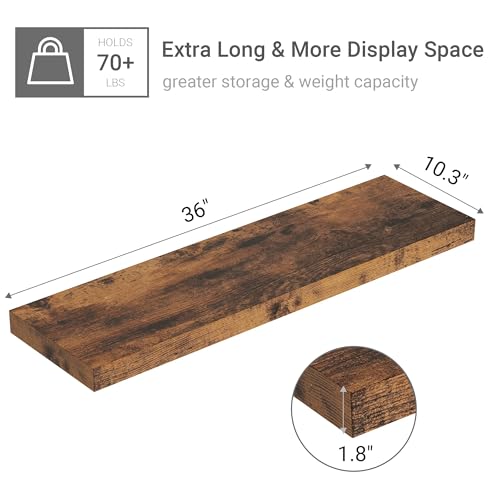 Single Floating Shelves 36x10” Set of 1