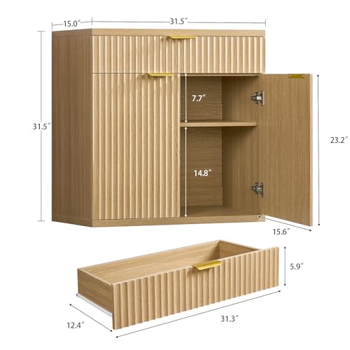 31.5" W Fluted Buffet Cabinet with Storage
