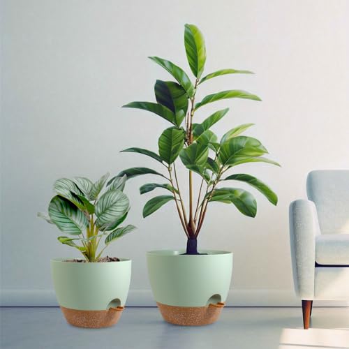 12/10/9 inch Self Watering Pots for Indoor Outdoor Plants, Set of 3 (3 Count)