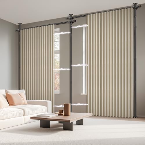 100% Blackout Room Divider Curtains Sets Beige W100 x L96 in (2 Count)