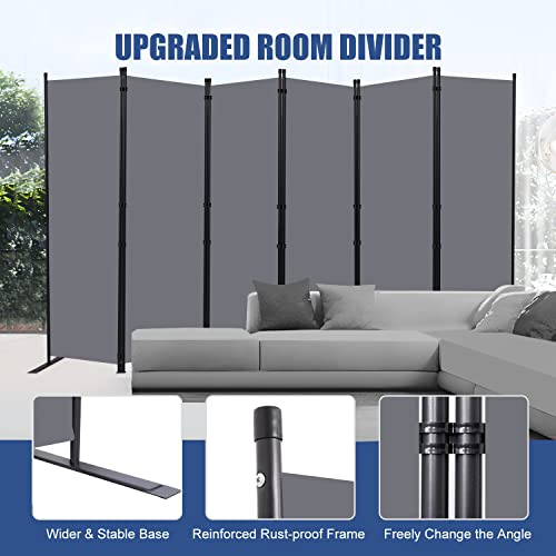 6 Panel Wide Room Divider Wall Screen for Room Separation