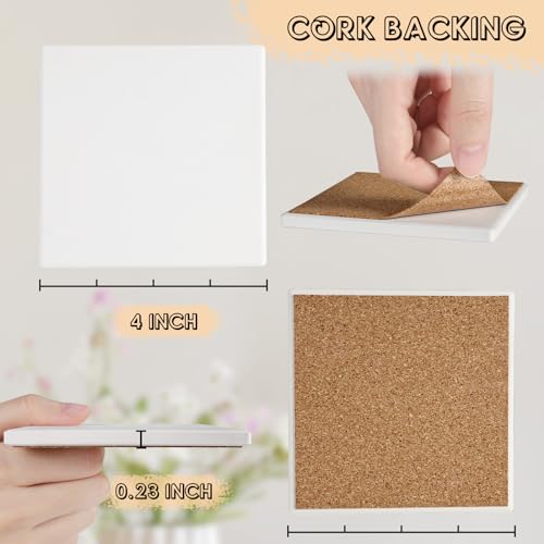 24 PCS Ceramic Tiles for Crafts (24 Count)